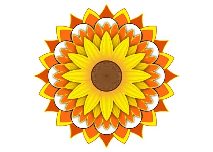 Sunflower Mandala Wall Art